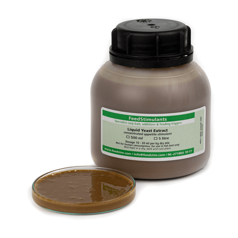A bottle of liquid yeast used for all kinds of carp bait as an ingredient.